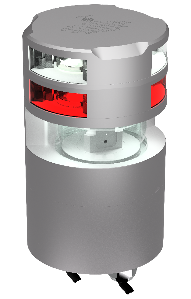 5nm Masthead + 2nm 360° White + 360° Red, silver